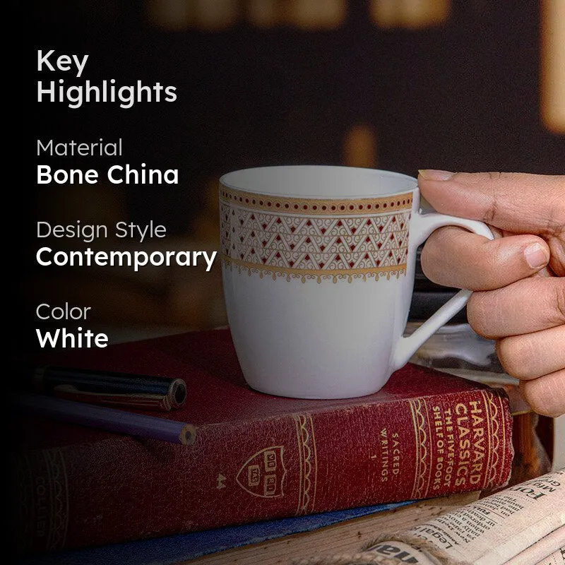 Sonaki Juane Ethnic Bone China Tea Cup (180 mL Each) - Set Of Six media 2