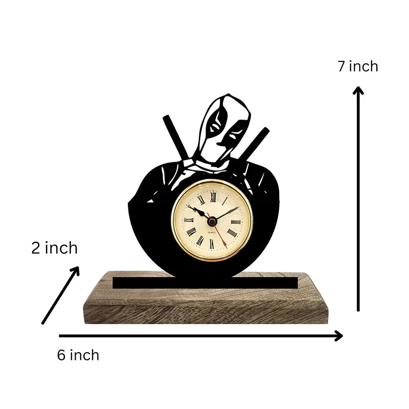 Deadpool Noir Analog Table Clock media 5