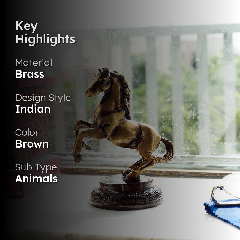 Brass Horse Antique Showpiece media 2