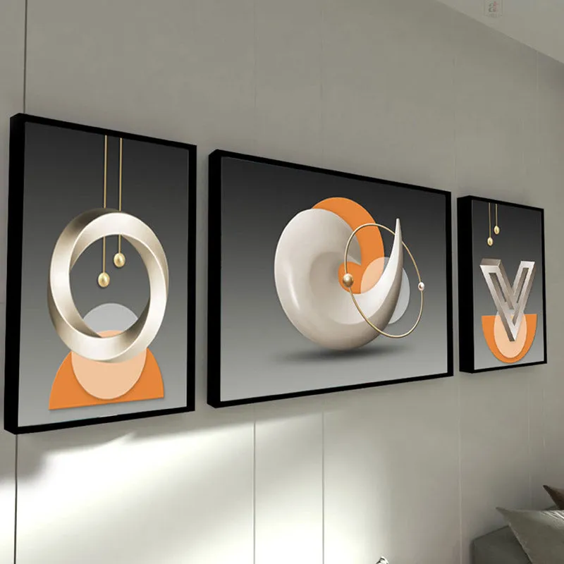 Ginger Cotton Canvas Wall Art - Set Of Three media 4