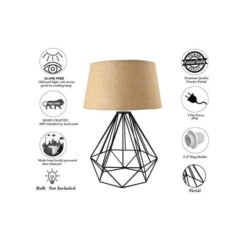 Diamond Dust Fabric Table Lamp - Brown,Black media 8