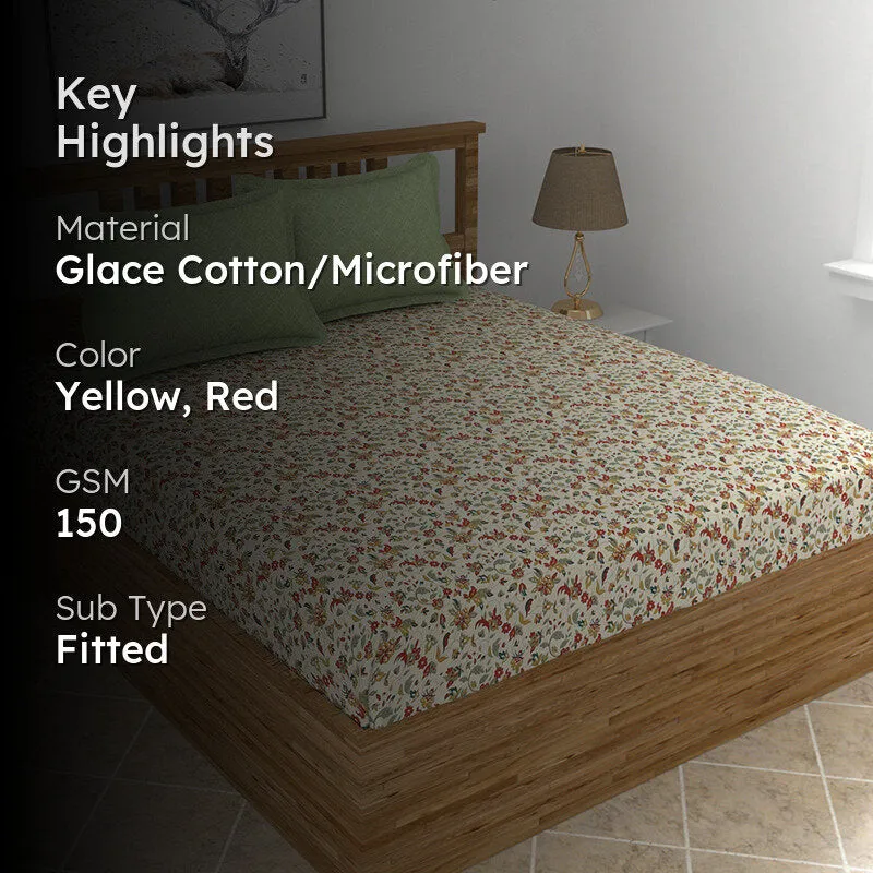 Flix Floral Microfiber Microfiber Bedsheet - 150 GSM media 2