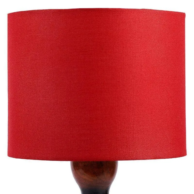 Rosa Winde Fabric Table Lamp - Red,Brown media 4