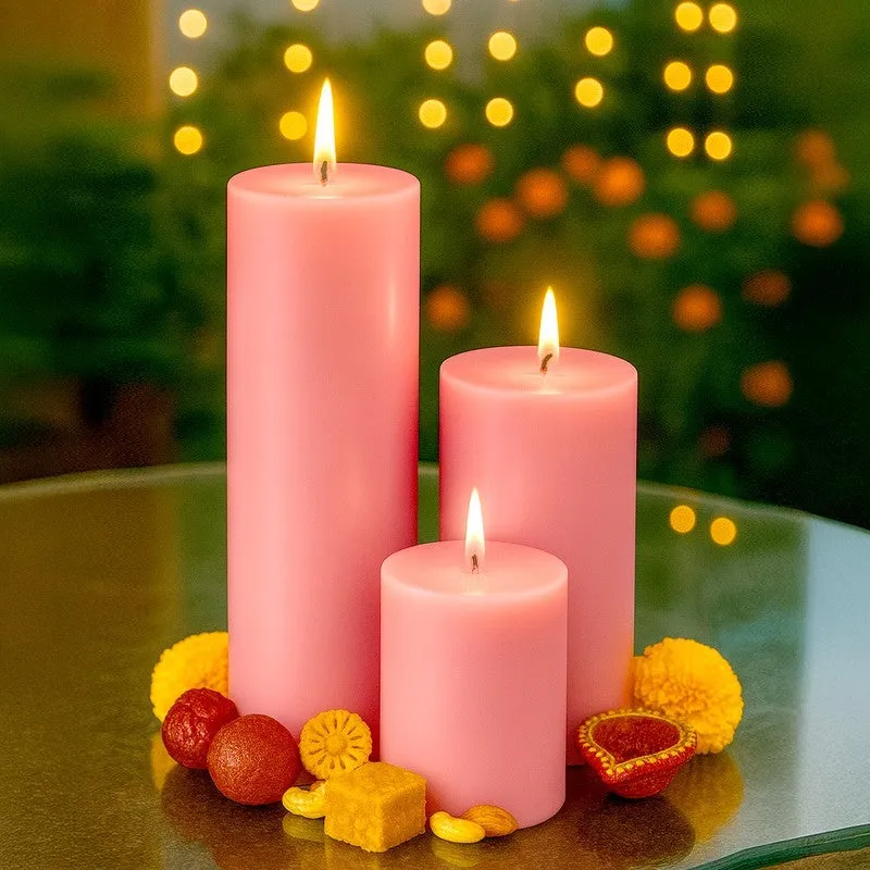 EternaGlow Handcrafted Luxury Candle (Pink) - Set Of Three media 3