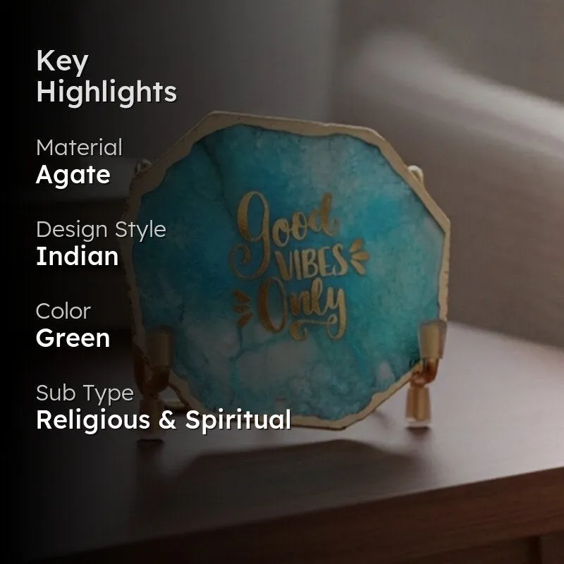Good Vibes Agate Showpiece - Aqua Blue media 2