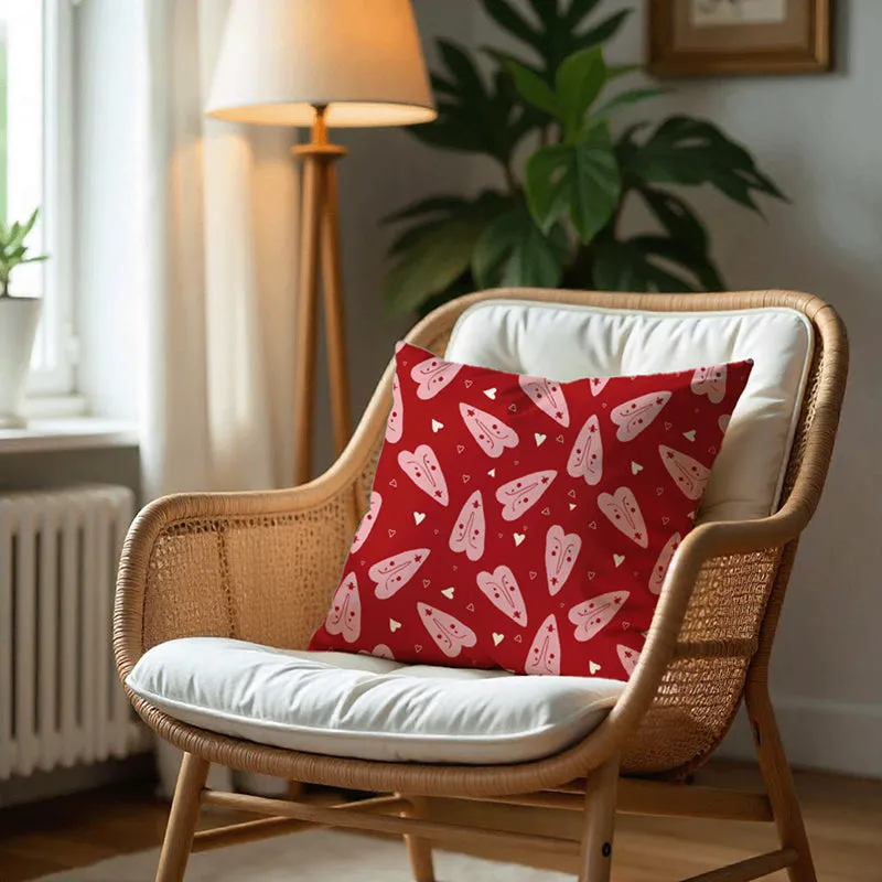 Blushing Hearts Printed Velvet Cushion Cover media 6