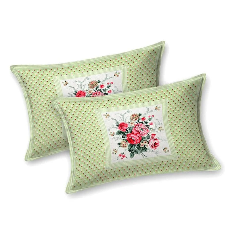 Neve Floral Cotton Bedsheet (Green) - 180 TC media 7
