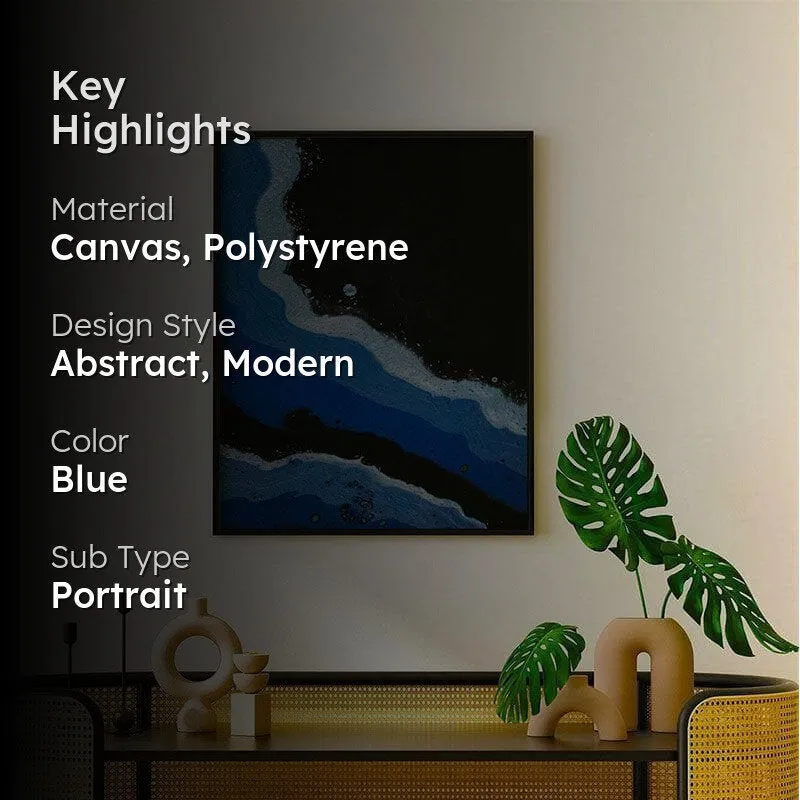 Cheerful Fluid Canvas Wall Painting - Black Frame media 2