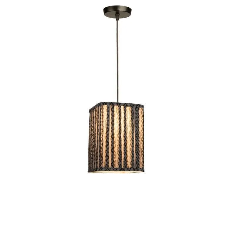 Ethnix Pleated Fabric Ceiling Lamp - Grey media 4