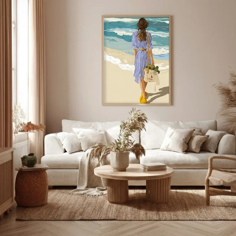 Nerise Travel Illustration Canvas Wall Painting With Brown Frame media 5