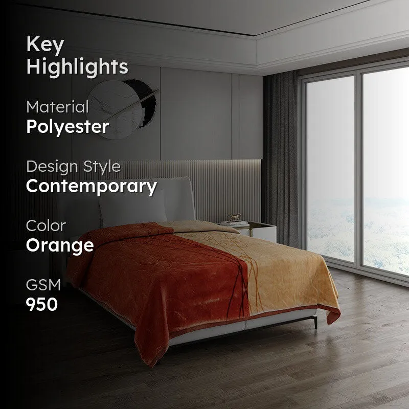 Monte Carlo Crimson Whisper Blanket (Orange)- 950 GSM media 2