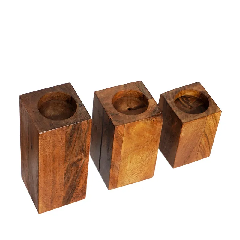 Wood & Flame Tea Light Holder - Three Piece Set media 6