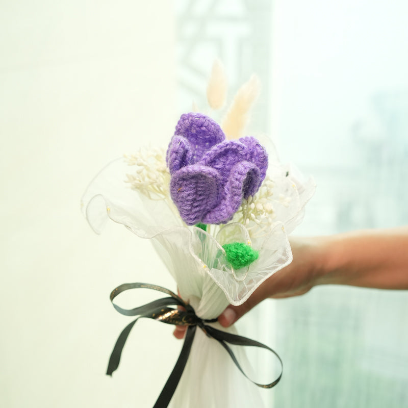 Knot & Petal I Crochet Flower Bouquet - Purple media 4
