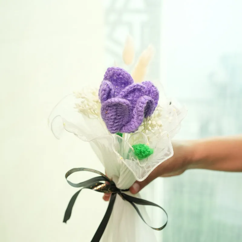 Knot & Petal I Crochet Flower Bouquet - Purple media 4