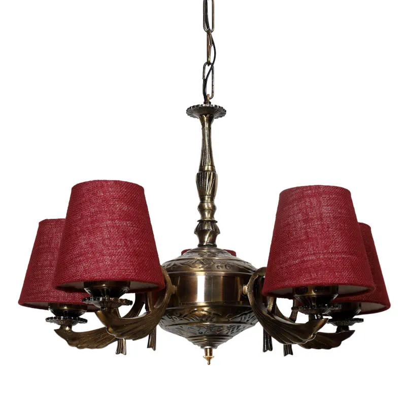 Cosmos Conical Golden Antique Ceiling Lamp media 4