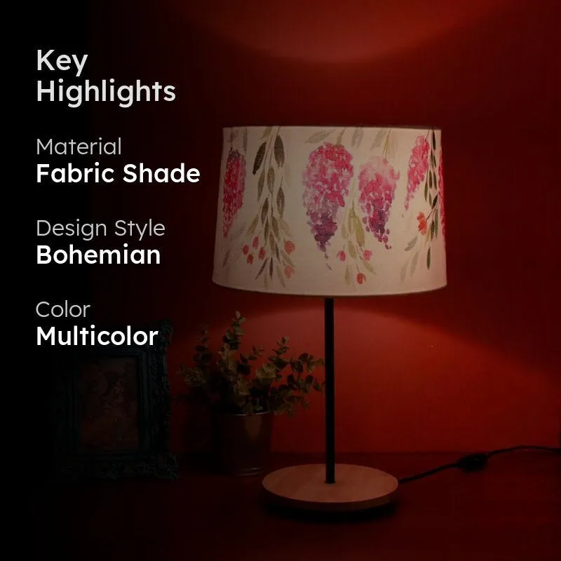 Nesora Flora Handpainted Fabric Table Lamp - Multicolor media 2