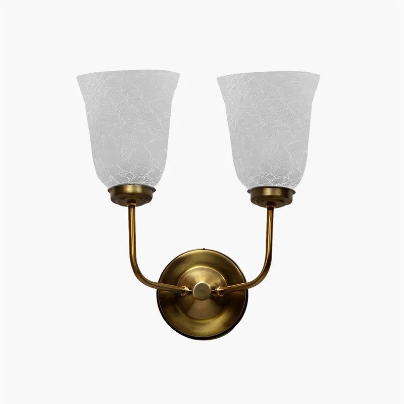Crystal Bloom Twin Arm Glass Wall Lamp media 3