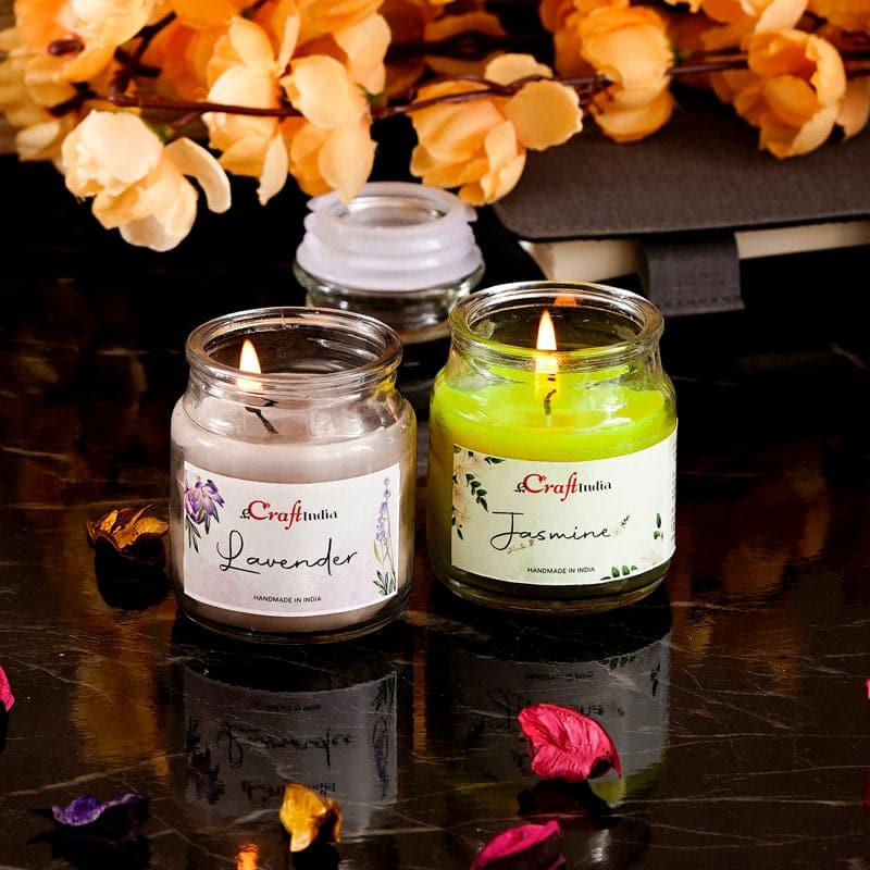 Jasmine & Lavender Scented Jar Candle - Set Of Two media 2