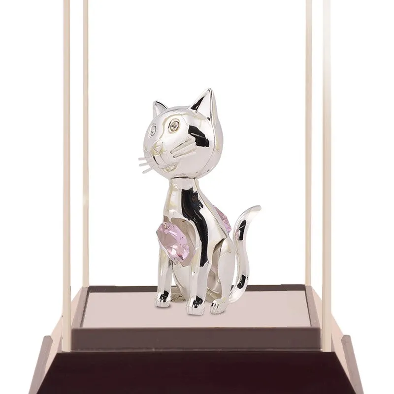 Silver Cat Majesty Silver Plated Mild Steel Showpiece media 5