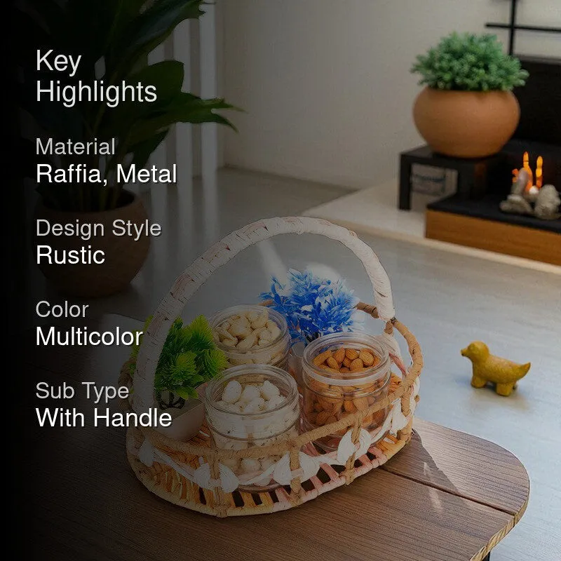Aurelia (Raffia,Metal) Fruit Basket media 2