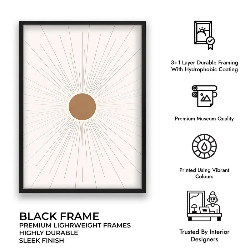 Sunburst Canvas Wall Painting With Black Frame media 9