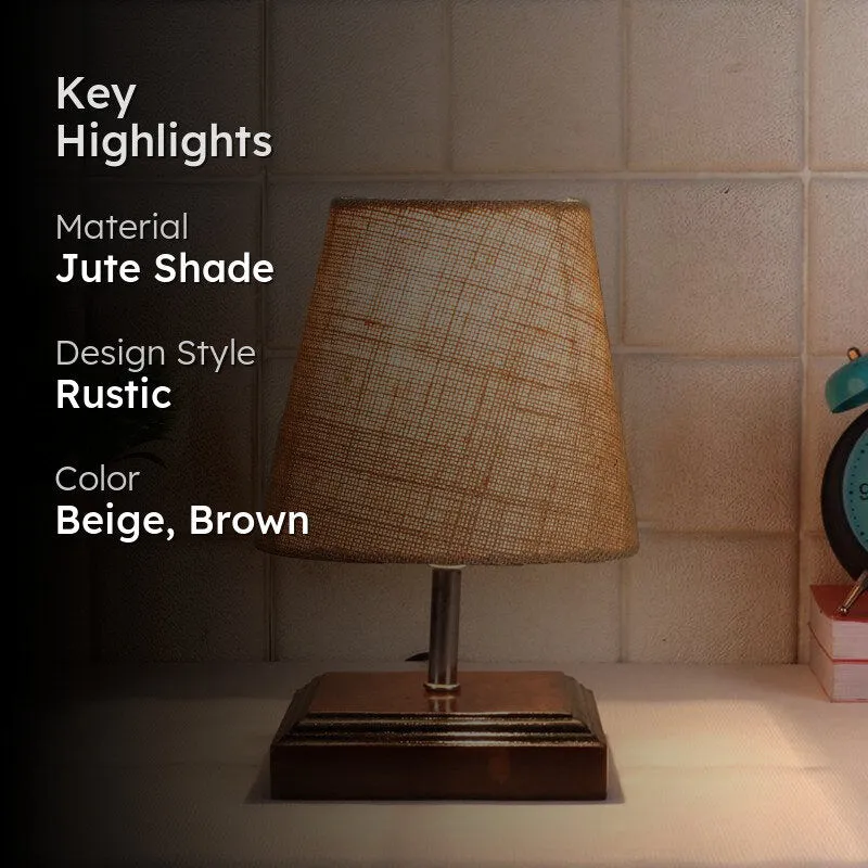 Niksha Jute Table Lamp - Beige,Brown media 2