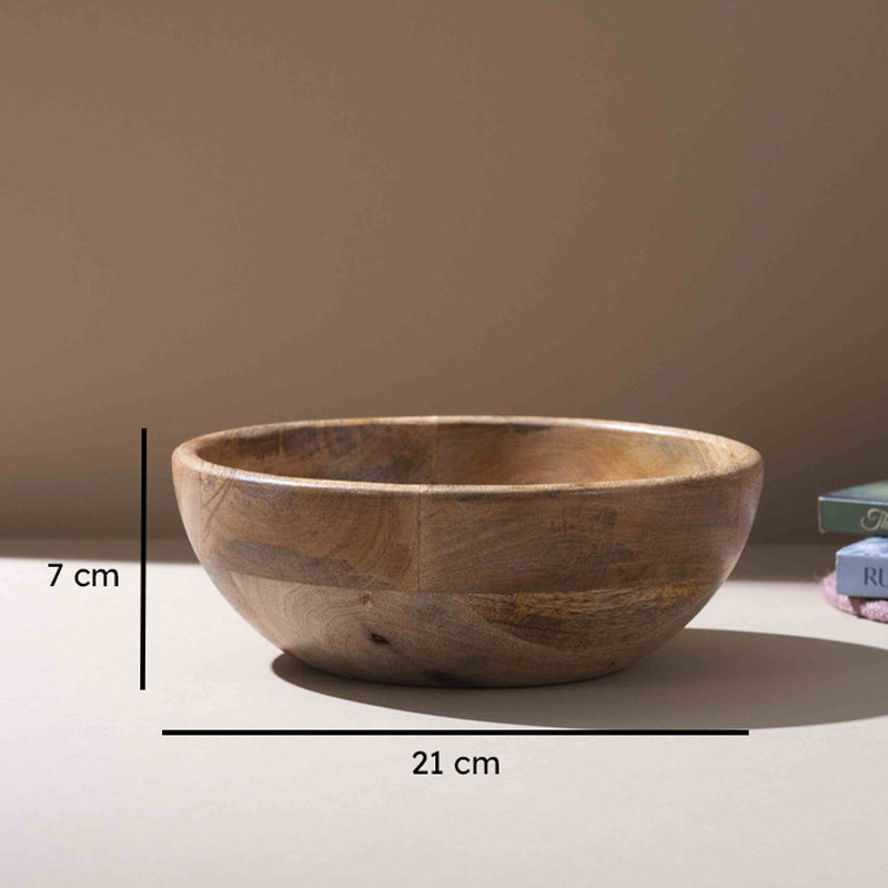 Kiyora Handcrafted Mango Wood Serving Bowl - 950 mL media 6