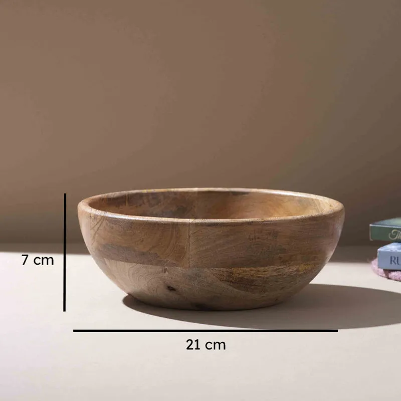 Side view of the bowl showing 21 cm width and 7 cm height