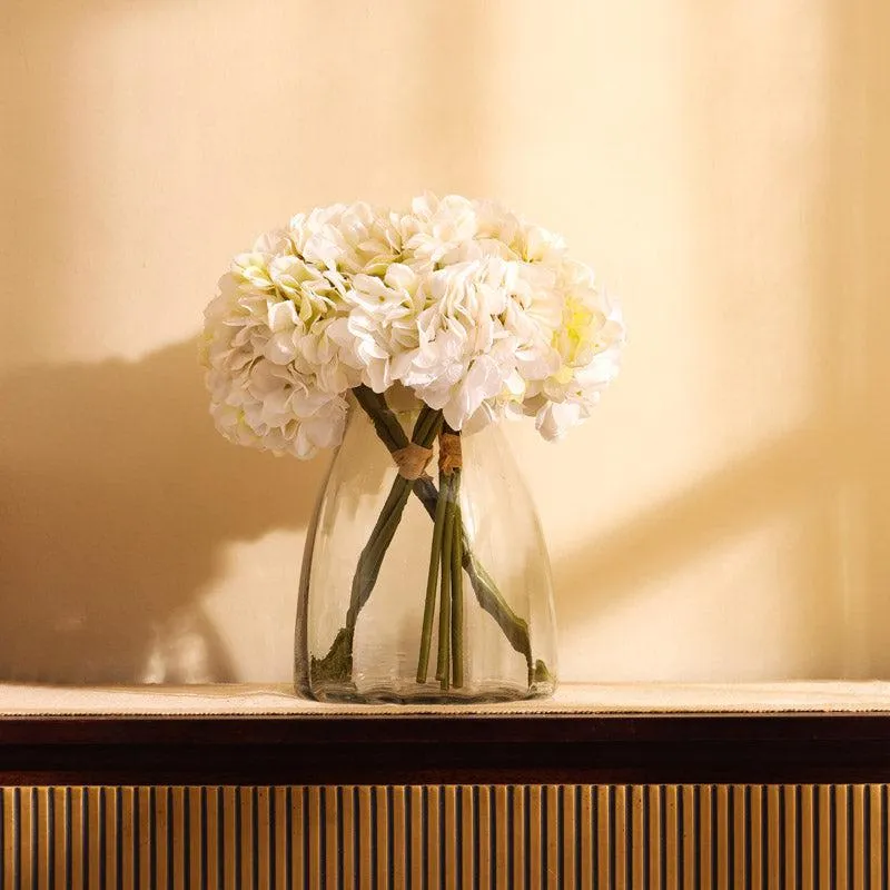 Artificial Realistic Hydrangea Flower Bouquet - White media 1