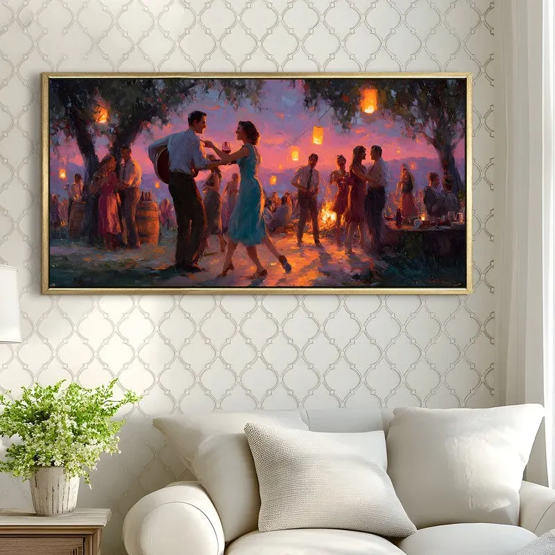 Moonlit Revelry Canvas Wall Painting With Frame media 4