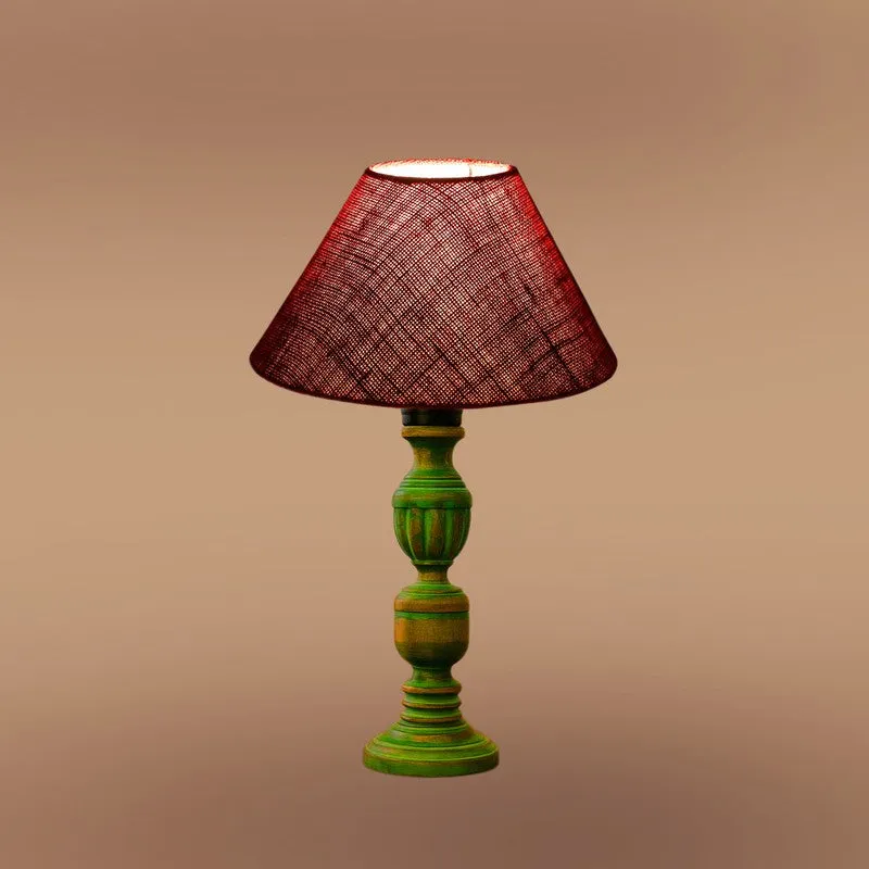 Arvello Aiven Wooden Table Lamp - Maroon media 6