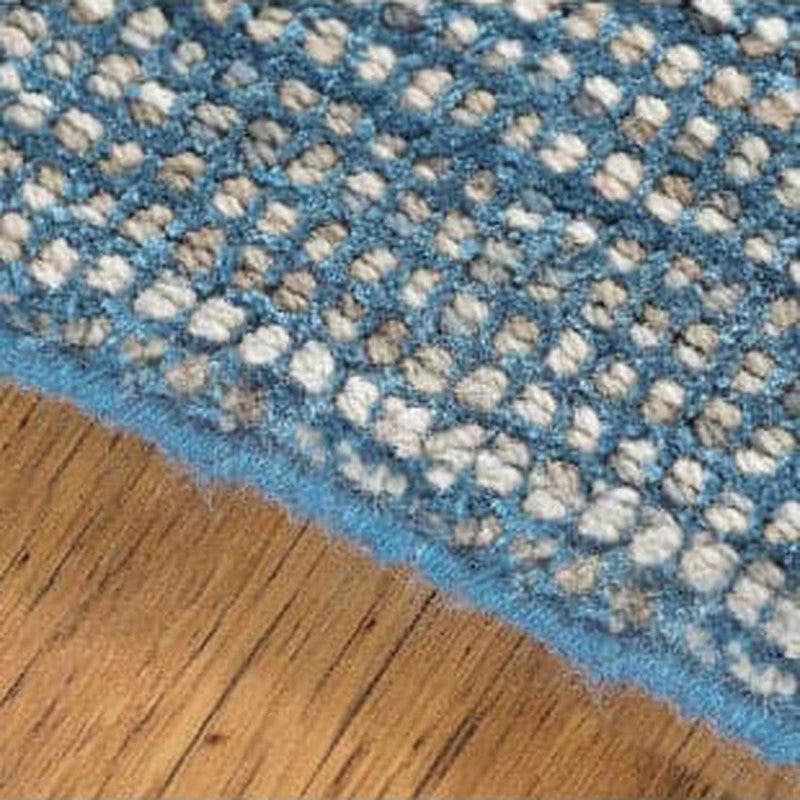 Thread Tale Hand Woven Round Wool Rug - Blue media 5
