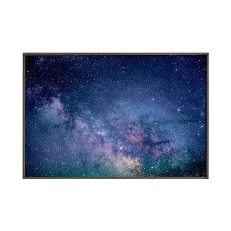 Galaxy & Stars At Night Wall Painting - Black Frame media 6