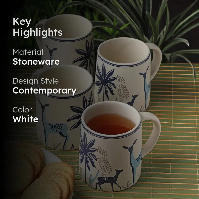 Set Stoneware Coffee Mug (300 mL Each) - Set of Four media 2