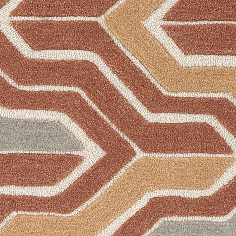 Elpis Hand Tufted Geometric Wool & Nylon Carpet - Blush Pink media 4
