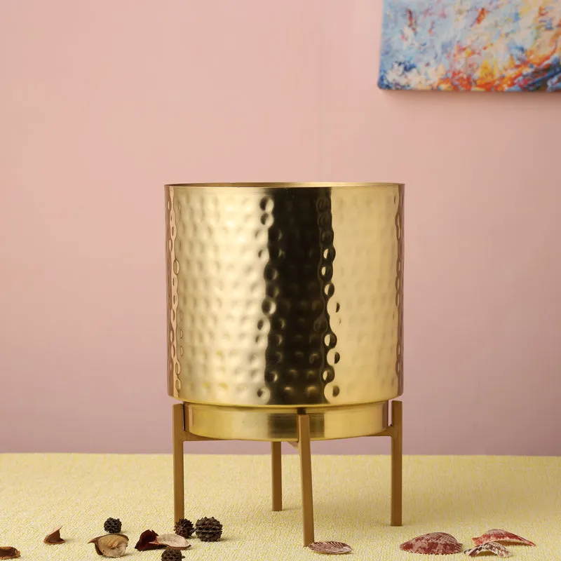 Vida Ember Golden Planter with Stand media 8