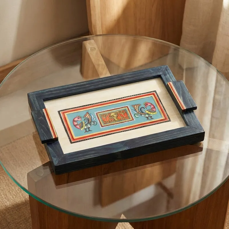 Pravaha Wood & Metal Serving Tray media 1