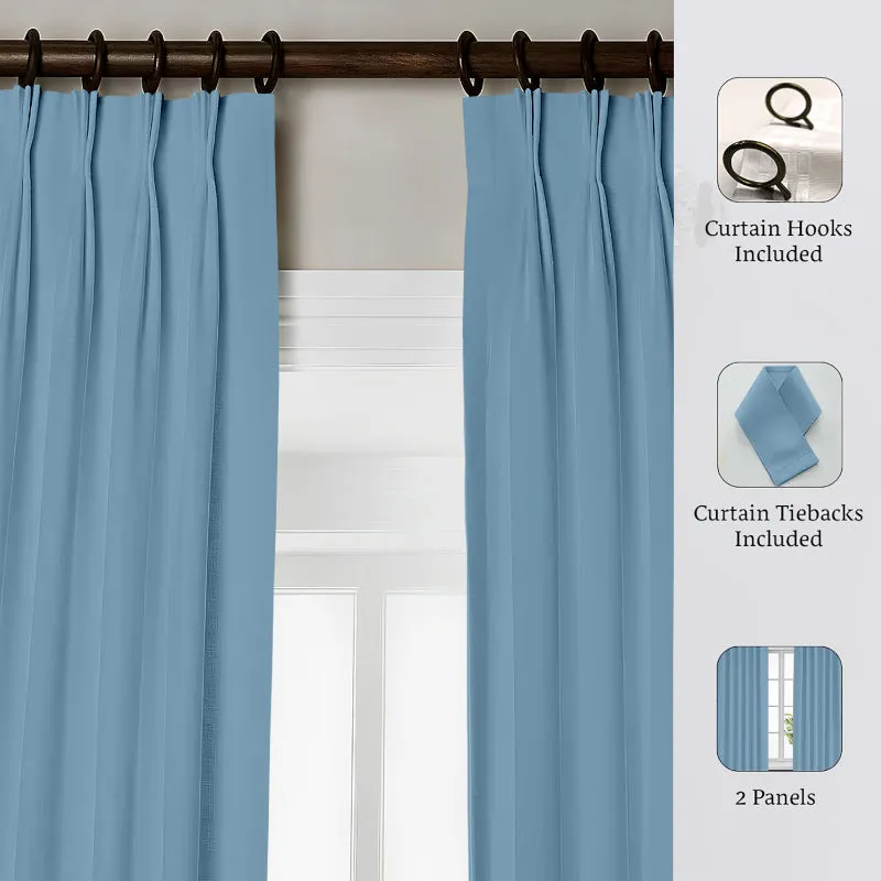 Esme Triple Pinch Pleat Medium Width Curtain - Sky Blue media 9