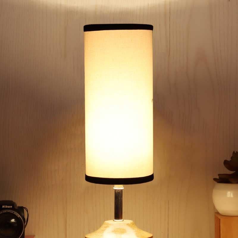 Stuart Fabric Table Lamp - White,Brown