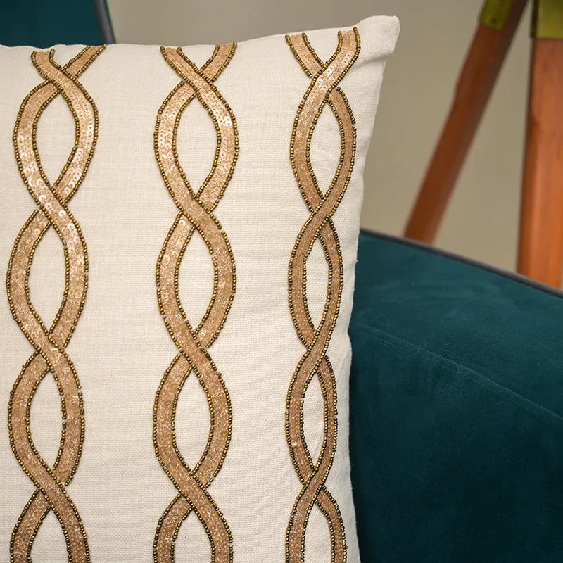 Verde Loop Embroidered Cushion Cover media 4