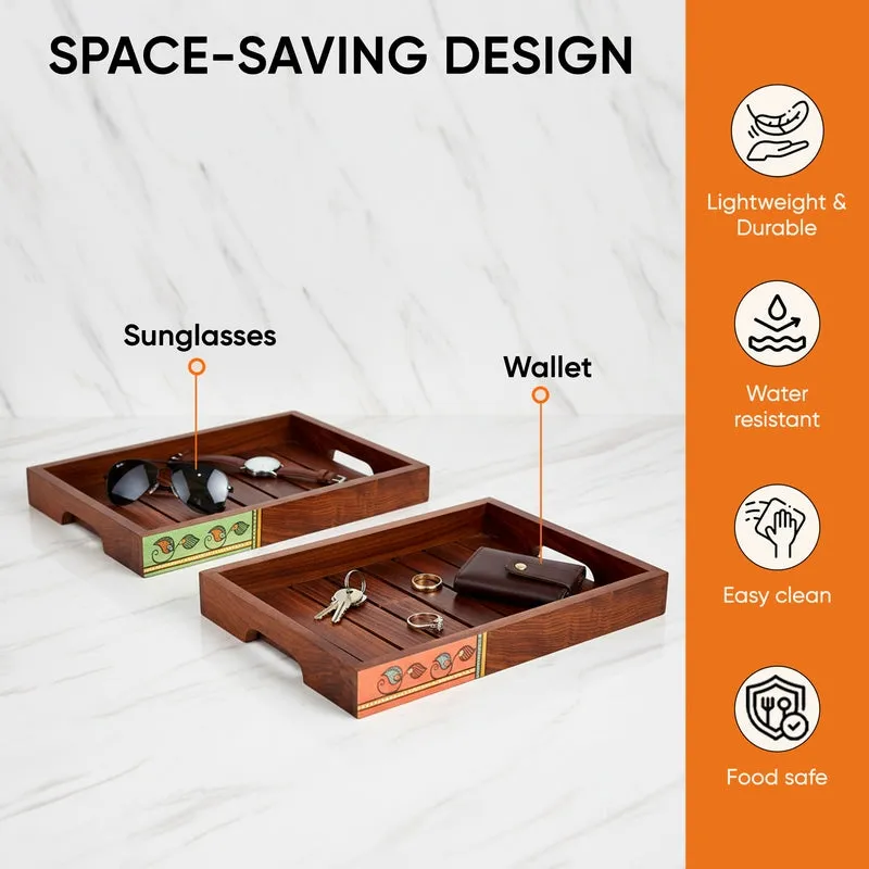 Veeyan Wooden Tray - Set Of Two media 5