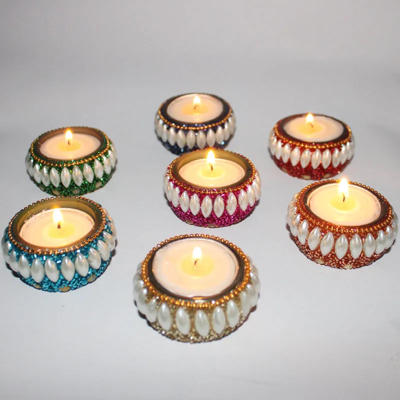 Deeya Beaded Tea Light Holder - Set Of Seven media 4