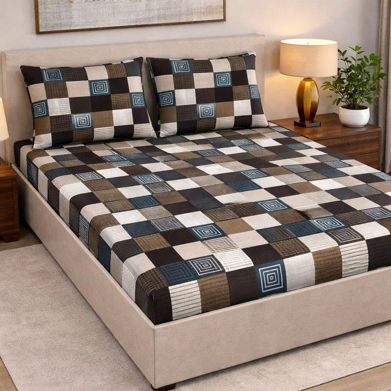 Classic Checks Cotton Bedsheet - 300 TC