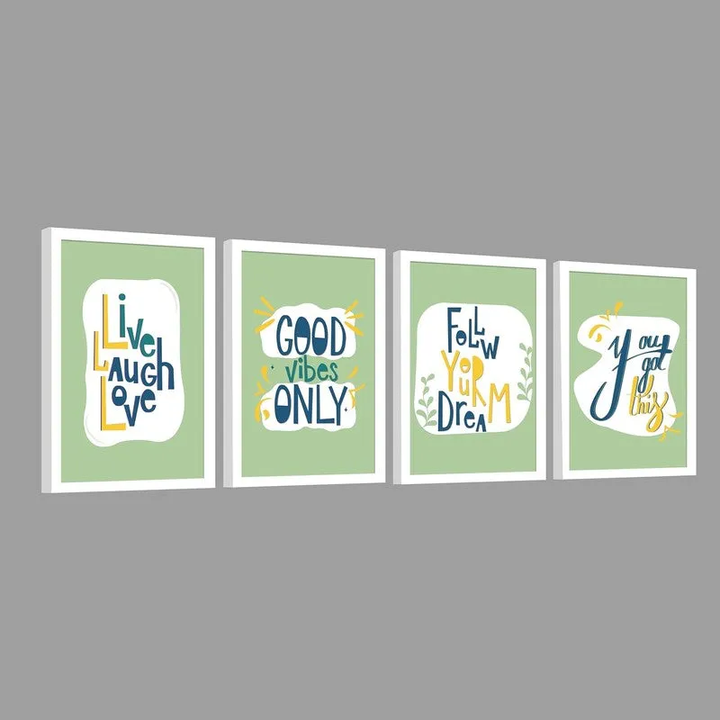 Inspiration Quote Paper Wall Painting With Frame - Set Of Four media 4