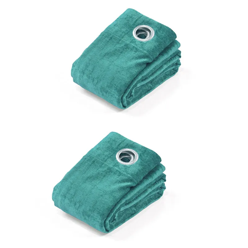 Saral Home Auriels Blackout Curtain (Teal) - Set Of Two media 6