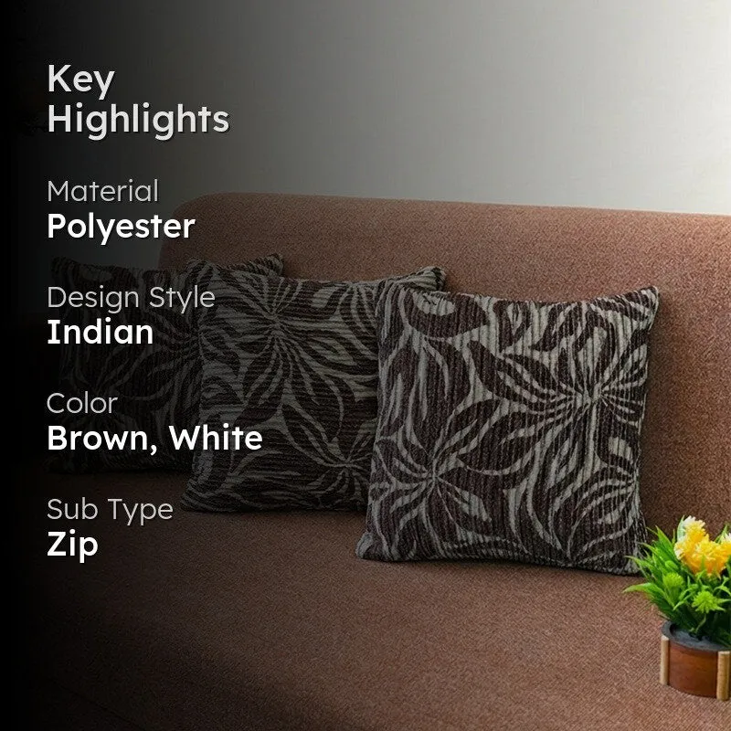 PetalReverie Cushion Cover (Coffee) - Set Of Three media 2