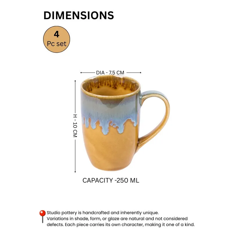 Drinara Ceramic Coffee Mug (250 mL Each) - Set of Four media 10