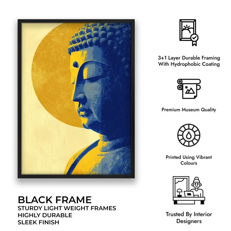 Peaceful Buddha In Meditative Calm II Archival Paper Wall Painting With Black Frame media 9