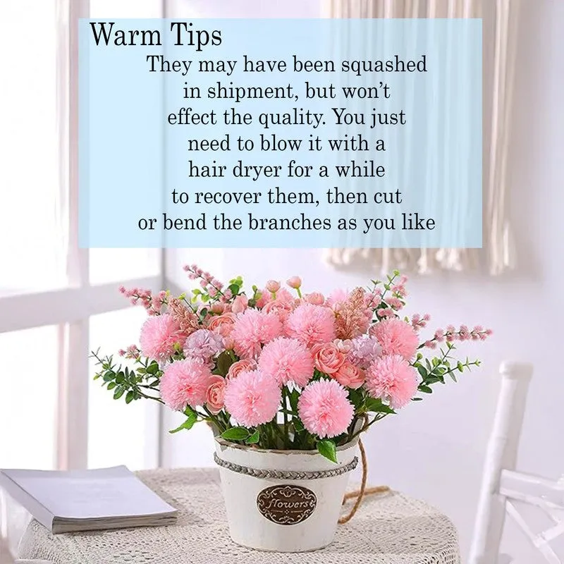Eternal Blooms (Pink ) Lifelike Artificial Flowers - Set Of Two media 6