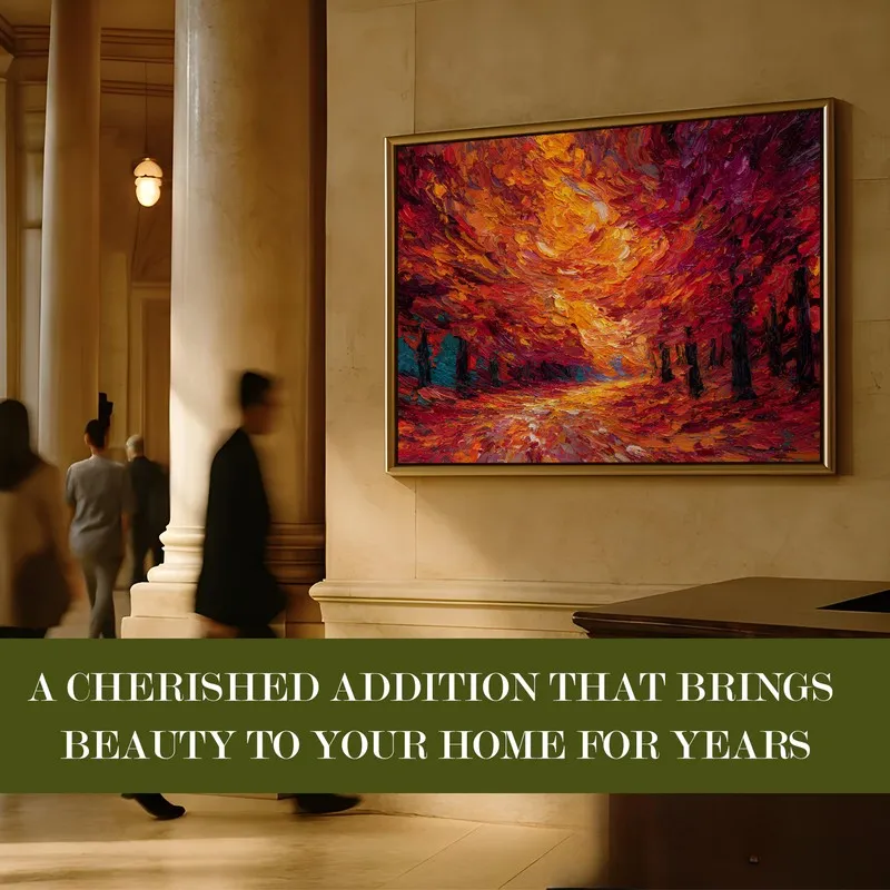 Cinnabar Forest Canvas Wall Painting With Frame media 7